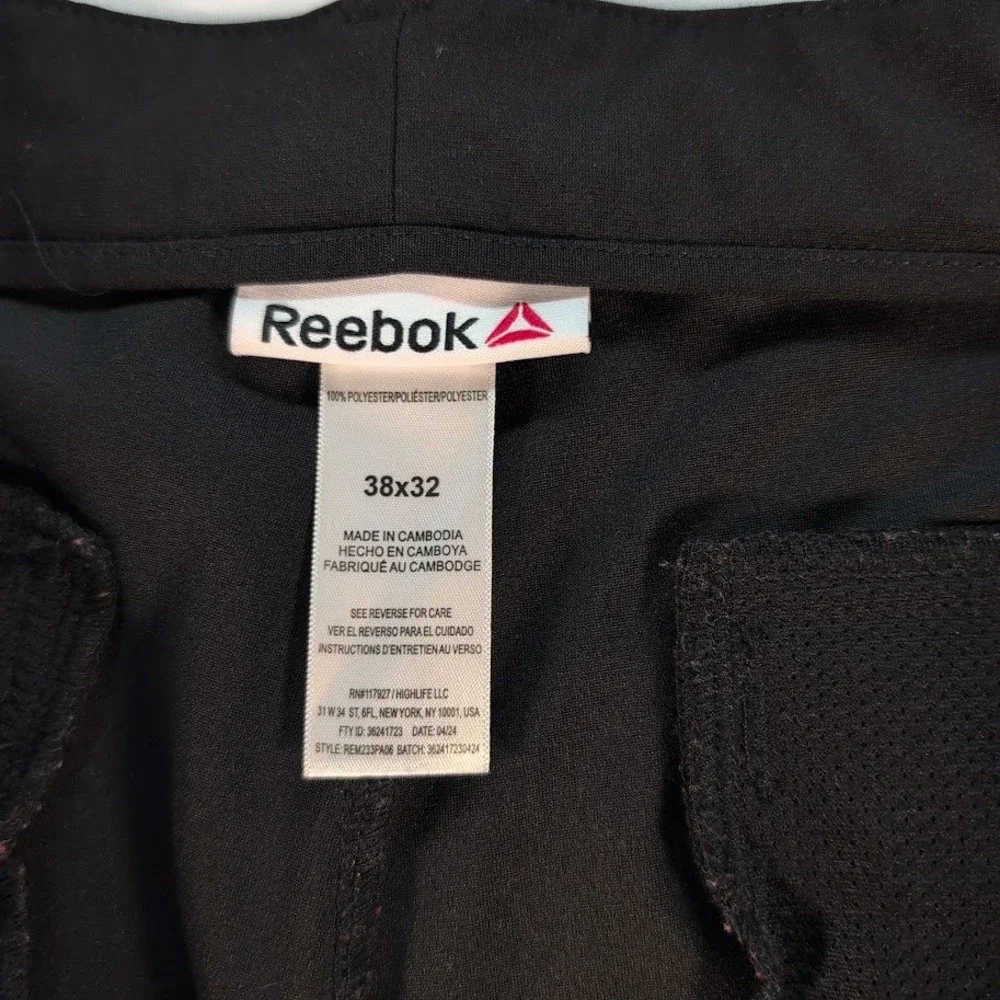 Reebok Mens Performance Pants Black 38x32 Golf Stretch Athletic